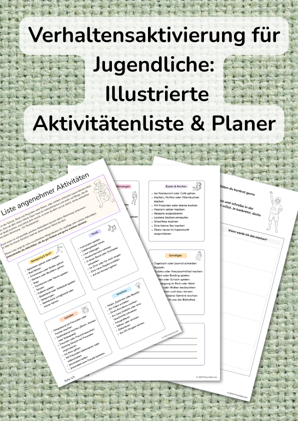 Verhaltensaktivierung für Jugendliche: Illustrierte Aktivitätenliste & Planer - Vorschau Seite 1