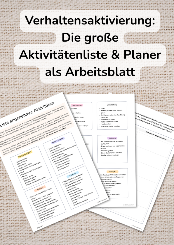 Verhaltensaktivierung: Die große Aktivitätenliste & Planer als Arbeitsblatt - Vorschau Seite 1